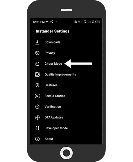 instander apk ghost mode